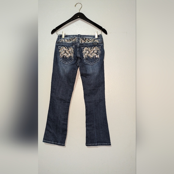 Miss Me Boot Cut Dark Wash Blue Jeans, Girls  (26”x25”) - Picture 9 of 9